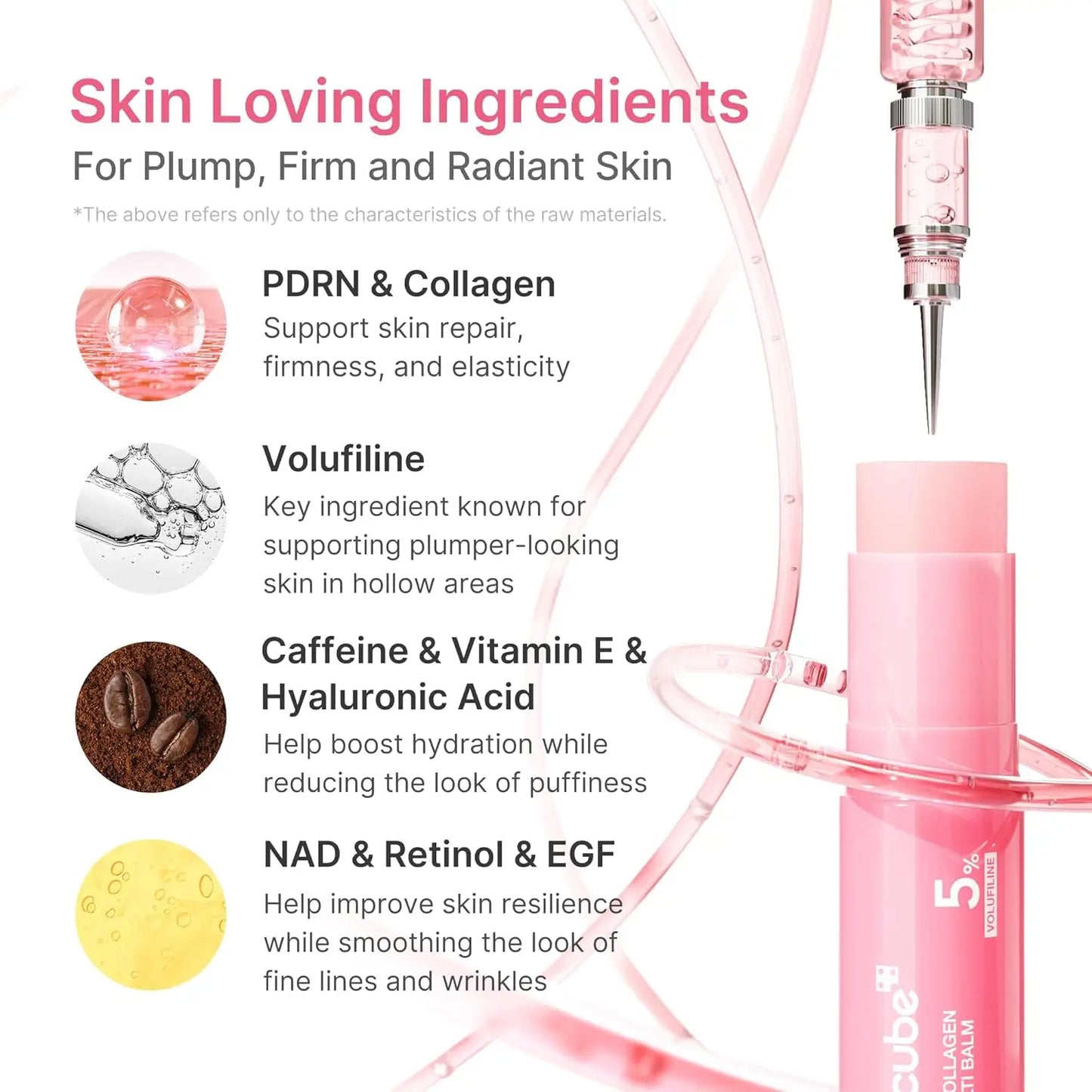 medicube PD RN Pink Collagen Volume Multi Balm Stick Volufiline PD RN NAD Collagen Plumping Radiance Line Care