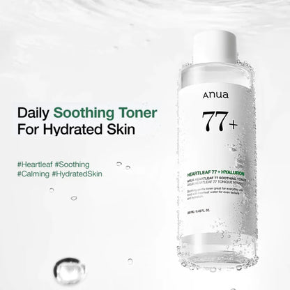 Korean Heartleaf Deep Cleansing Foam,77 Acne Soothing Toner and Facial Moisturizing Oil Control Makeup Remover Oil Products Set