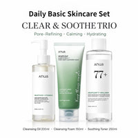 Korean Heartleaf Deep Cleansing Foam,77 Acne Soothing Toner and Facial Moisturizing Oil Control Makeup Remover Oil Products Set