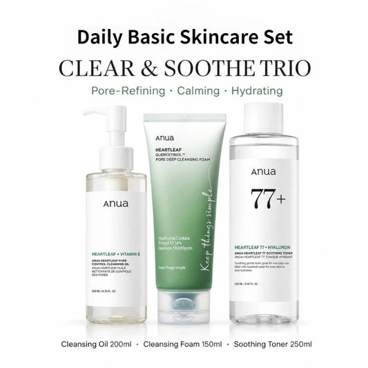 Korean Heartleaf Deep Cleansing Foam,77 Acne Soothing Toner and Facial Moisturizing Oil Control Makeup Remover Oil Products Set